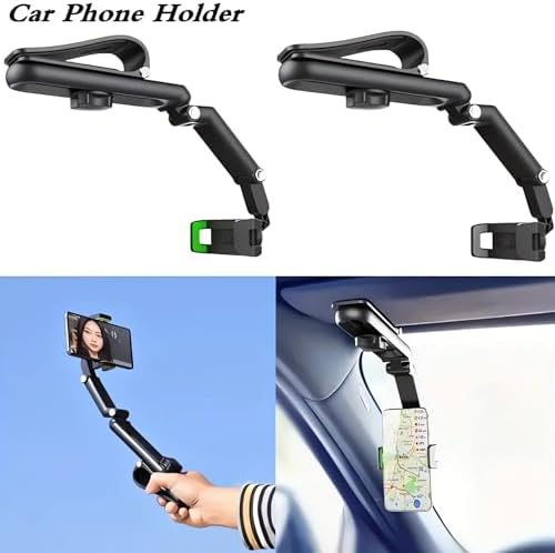 Revolutionize Your Driving with the Ivieicip 360-Degree Rotatable Rearview Mirror Smartphone Holder – Universal Fit for Safe Navigation and Effortless Hands-Free Communication, Perfect for All Smartphone Models
