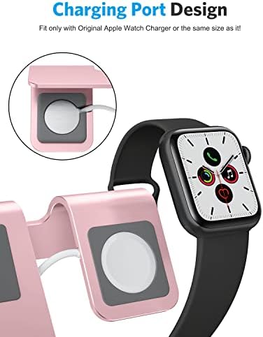 Upgrade Your Charging Station with the OMOTON 2-in-1 Desktop Stand for i Phone & Apple Watch – Sleek Anti-Scratch Holder Compatible with i Phone 16/15/14/13/12 & Apple Watch Series 9/8/SE2/7/6/5/4/3/2 (38-45 mm) – Multi-Angle Viewing, Space-Saving Design, and Non-Slip Base for Ultimate Convenience in Home or Office – Essential Tech Accessory for Organized Living