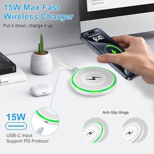 15 W Motorola Fast Wireless Charger Pad for Moto Razr 2025/2024 & Edge Series – Quick Charge 3.0 Compatible, Sleek Design, Safe & Efficient Charging Solution for Modern Devices
