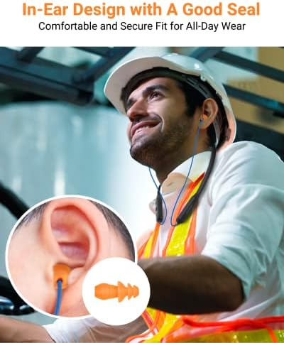 Transform Your Listening Experience with Home Spot Wireless Neckband Headphones – OSHA-Compliant Noise Isolation with Qualcomm apt X HD, 27 d B NRR, and CVC Microphone for Clear Communication – 20-Hour Battery Life and Ergonomically Designed Blue and Orange Earbuds for Comfort and Style