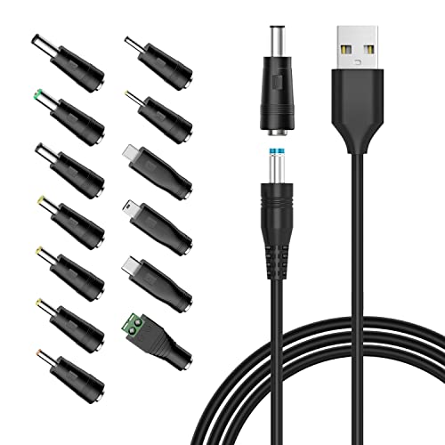 Versatile 5 V USB to DC Power Cable with 13 Adaptable Connectors – Ultimate Rapid Charging Solution for Webcams, Routers, and Power Banks – Streamline Your Device Compatibility Today