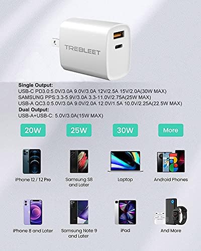 Ultra-Slim 35 W Dual-Port USB-C Power Adapter – PD 3.0 & QC 3.0 Compatible Fast Charger for i Phone 15 Pro, Samsung Galaxy S24/S23 Series, Pixel 8 Pro & More – Travel-Ready Design for Rapid Charging at Home or Office