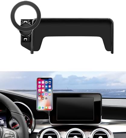 Premium 360° Rotation Car Phone Holder for 2023-2025 Mercedes Benz GLC & 2022-2025 C-Class – Mag Safe Compatible Mount for 12.3-Inch Digital Instrument Cluster – Secure Clip Design for Enhanced Stability & Hands-Free Convenience – Ideal Smartphone Accessory for Navigation and Calls