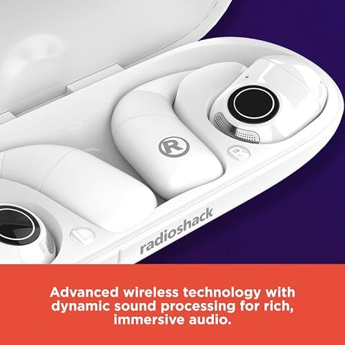 Elevate Your Audio Experience with Radio Shack Live Sound Wireless Earbuds – Featuring Advanced Bluetooth 5.3 for Superior Connectivity, Deep Bass for Enhanced Listening Pleasure, 8-Hour Battery Life for All-Day Enjoyment, and Ergonomic Comfort in Stylish White – Perfect for Active Lifestyles and Music Aficionados