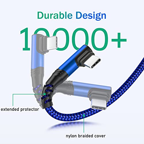 Ultimate 10 ft Type C Fast Charging Cable – 90-Degree USB to USB C Braided Cord (3-Pack) for i Phone 16/15 and Galaxy S Series – Enhanced Durability & Vibrant Colors for Seamless Charging Experience