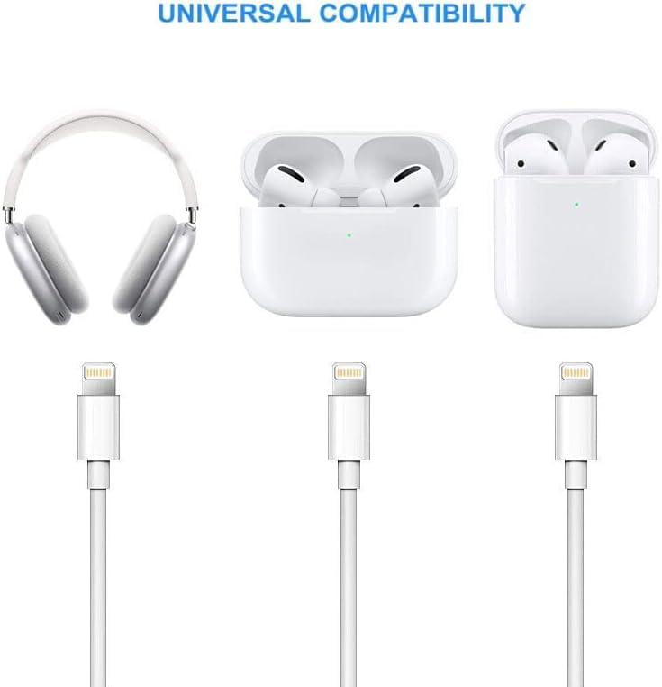 High-Performance 20 W USB-C to Lightning Charger Cable for Air Pods Pro & Max – Fast, Durable 5 FT Charging Solution for All Generations – Convenient Power for Home & Travel Use