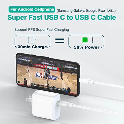 IFEART 10 ft USB C to USB C Charging Cable (2 Pack) – Fast Charging for i Pad Pro, Mac Book, i Phone 16/15 Pro Max, Pixel 7/6 Pro – Universal Compatibility & Durable Design for Home and Office Use