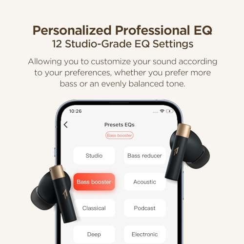 1 MORE Q30 Wireless Earbuds – Advanced 42 d B Active Noise Cancelling with Spatial Audio, Bluetooth 5.3 Connectivity, and Low Latency Gaming Mode for Seamless Audio Experience – 30 Hours Playtime and AI-Enhanced Clear Calling with 6 Microphones – Ultimate Comfort and Durability for Music and Gaming Enthusiasts