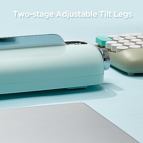 YUNZII ACTTO B303 Wireless Typewriter Keyboard – Adorable Sweet Mint Retro Design with Bluetooth Connectivity for Seamless Multi-Device Typing – Integrated Stand for Tablets, Phones, PCs – Perfect for Windows, Mac, Android Users – Elevate Your Workspace with Vintage Charm and Enhanced Typing Speed