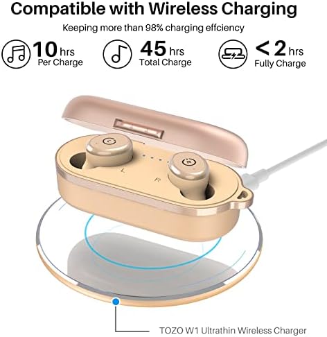 TOZO T10 True Wireless Bluetooth 5.3 Earbuds – 45 Hours of Playtime, IPX8 Waterproof Stereo Headphones with Built-in Mic – Customizable Sound with 32 EQ Settings via App for Enhanced Audio Experience and Seamless Connectivity
