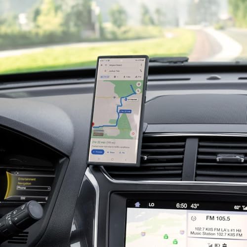Experience Ultimate Stability with the Quad Lock Suction Car Phone Holder – Precision Engineered for i Phone, Galaxy, Pixel, and Universal Adapters – Effortless Hands-Free Navigation and 360-Degree Viewing Flexibility – Sleek Dashboard and Windshield Mount for Enhanced Driving Safety and Convenience
