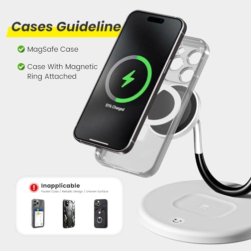 Revolutionize Your Charging Routine with the 15 W Magnetic Wireless Charging Stand – 3-in-1 Qi Fast Charger for i Phone 12-16 Series Pro Max, Apple Watch & Air Pods – Ultimate Desk Organizer with Certified Safety and Enhanced Compatibility for Streamlined Power Delivery