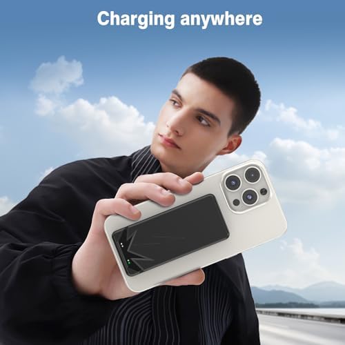Compact Magnetic Power Bank – 5000 m Ah Wireless Charger with 20 W PD Fast Charging for i Phone 16/15/14/13/12 Pro/Mini/Max – Sleek Gold Design for Enhanced Portability and Compatibility