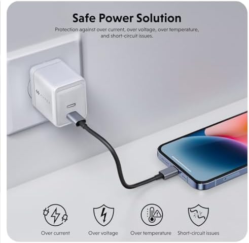 Compact Hyper Juice 35 W Dual Port USB-C Charger Block – Lightning-Fast Ga N Technology for i Phone, i Pad, and Mac Book – Charge 2 Devices Simultaneously with Maximum Compatibility and Safety – Travel-Ready, Pocket-Sized Power Adapter with Foldable Plugs – Experience 50% Battery in Just 30 Minutes – Ideal for Home, Office, and On-the-Go Charging Solutions – Unmatched Durability and Performance in a Minimalist Design