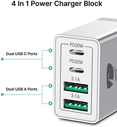 Aiminu 40 W 4-Port USB C Wall Charger Block 3-Pack – Efficient PD Fast Charging Solution for i Phone 15/14/13/12/11/Pro Max, i Pad & Android Devices – Ideal for Home, Travel, and Multi-Device Power Needs