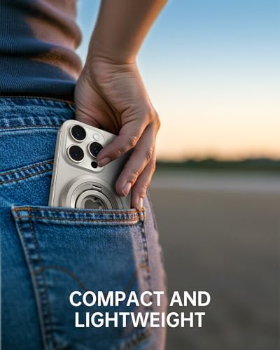 Syncwire Magnetic Phone Ring Holder – Titanium Alloy Kickstand for i Phone 12-16 Pro Max & Compatible Android Devices – Ergonomic Design, Enhanced Mag Safe Stability, Lightweight Grip for Ultimate Hands-Free Convenience
