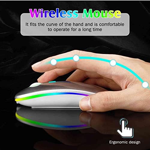 Elevate Your Computing with Urban X Rechargeable 2.4 GHz & Bluetooth Wireless Mouse – Versatile Onyx Black Design for Samsung Galaxy Tab S6 Lite (2022), Laptops, PCs, Mac, i Pad Pro & More – Ergonomic, Silent Click, and Effortless Device Compatibility for Enhanced Productivity