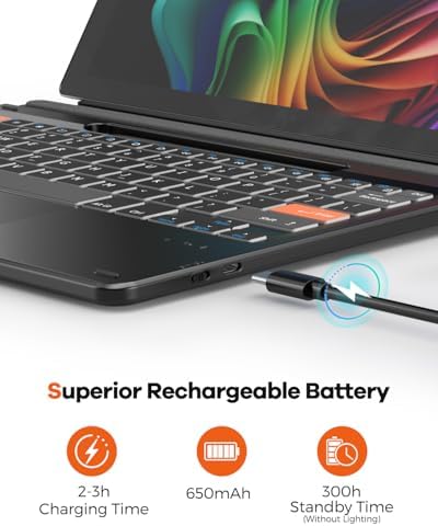 Doohoeek Ultra-Slim Bluetooth Keyboard for Surface Pro 11/10/9/8/X – 13 Inch Backlit Keypad with Touch Pad & Pen Slot for Seamless Windows 11 Experience – Elevate Your Productivity on the Go!