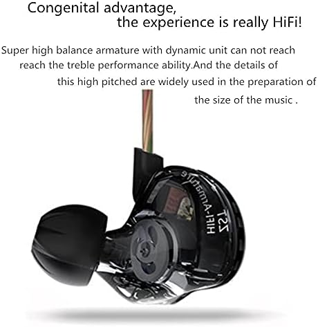 CCZ DC01 Pro Wired In-Ear Monitor Headphones – Premium Gaming Earbuds with Patent-Pending Comfort-Fit Ear Fins – Exceptional Sound Quality for Gamers and Musicians – Versatile Compatibility for All Devices – Sleek Black Design for Style and Performance