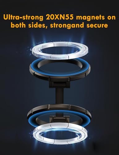 Magnetic Phone Stand, Compatible with MagSafe Phone Stand Holder for Desk, Multi-Functional Foldable, Double-Sided Magnetic Cell Phone Stand, for iPhone 16 15 14 13 12 Magsafe Case – Enhanced Compatibility and Speed