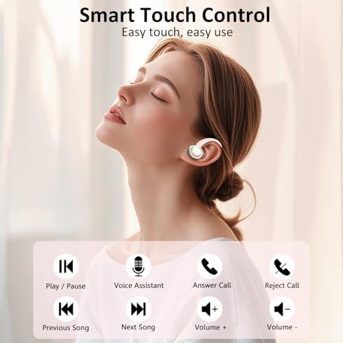 Elevate Your Fitness Experience with Premium Bluetooth 5.4 Wireless Earbuds – 50 Hours of Deep Bass Playback, Advanced ENC Noise Cancellation, and IP7 Waterproof Durability – Ideal for Gym Enthusiasts and Active Lifestyles with Secure Earhooks for Unmatched Comfort and Performance