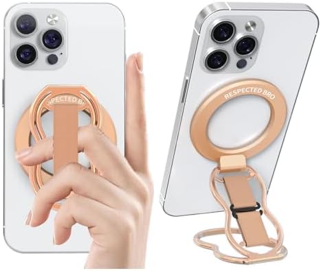 Elevate Your Smartphone Experience with RESPECTED-BRO 4-in-1 Magnetic Phone Grip Stand – Ultimate Kickstand, Secure Finger Strap, and Universal Compatibility for i Phone & Android (Silver) – Perfect for Hands-Free Convenience and Enhanced Usability
