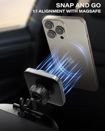 Mag Safe CD Slot Car Phone Holder – Ultimate 17 Magnet Magnetic Mount for i Phone 12-16 Series – Tool-Free Installation for Safe Hands-Free Navigation – Pop Grip Ring for Superior Stability – Essential Accessory for a Tidy Vehicle Interior