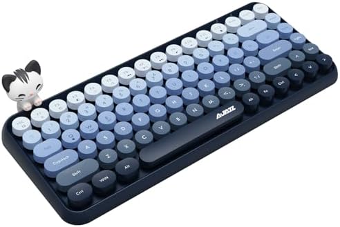 FELICON Retro Mini Wireless Bluetooth Keyboard – Portable 84-Key Typewriter Design for Android, i Pad, Windows & PC – Perfect Companion for Home & Office with Enhanced Compatibility and Rechargeable Battery