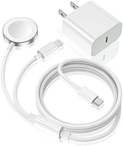 Upgrade Your Charging Routine with the 2-in-1 USB C Fast Charging Cable for Apple Watch and i Phone – MFi Certified 6 FT Magnetic Charger with 15 W Wall Adapter for Seamless Compatibility Across All Apple Watch Models and i Phone 14 – Durable, Efficient, and Tangle-Free Solution for Modern Lifestyles