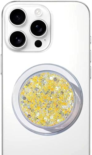 Universal Cell Phone Stand Compatible with for Phone Grip Holder, 360° Rotation-Transparent Magnetic Sparkling Starlight Drops colloidal Powder (Lilac) – Enhanced Compatibility and Speed