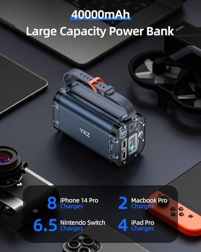 Ultimate 30000 m Ah Portable Power Bank – 65 W USB-C PD Fast Charger with Smart Digital Display for Laptops, Tablets, and Smartphones – Universal Multi-Device Compatibility for Mac Book, Dell XPS, i Pad, Steam Deck, i Phone, and Samsung – Essential Travel Power Solution