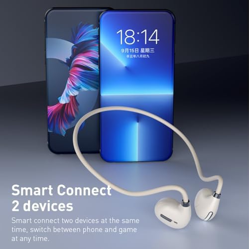 IHAO Bluetooth 5.3 Clip-On Sport Earbud Headphones – 80-Hour Playtime, Noise-Cancelling Hi-Fi Sound, IPX4 Waterproof, Secure Fit for Active Lifestyles, Perfect for Workouts and Leisure, Enhanced Connection Speed, Painless Wear – Black