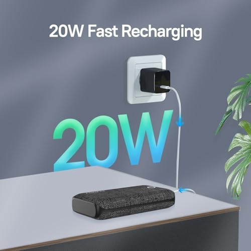 High-Capacity 20000 m Ah Portable Charger – Triple-Port Power Bank with USB-C Fast Charging, 20 W Recharge for i Phone & Android – Ideal for Travel, Work & Outdoor Adventures