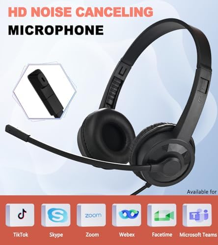 Premium Dual Pack Kids Classroom Headphones with Integrated Microphone – Robust 3.5 mm Wired Headset for Enhanced Educational Engagement on Laptops, Chromebooks, and PCs – Lightweight, Comfortable, and Ergonomically Designed for All-Day Use