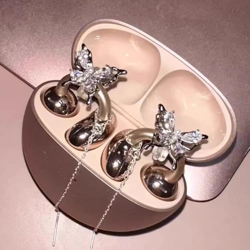 Transform Your Audio Aesthetic with Rhinestone Detachable Earrings for Open-Ear Headphones – Glamorous Clip-On Accessories for Personalized Earbud Style, Ideal for Fashion Enthusiasts and Music Lovers – Enhance Compatibility and Comfort with Stunning Sparkle