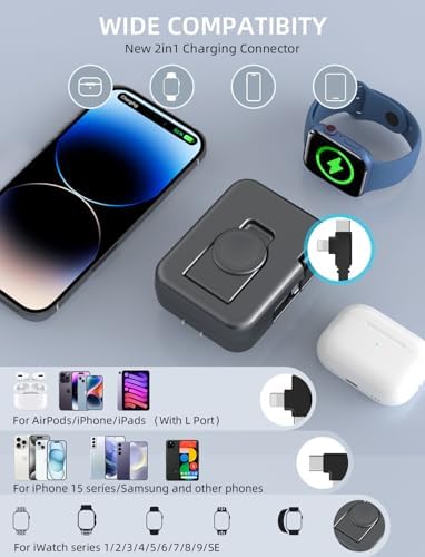 Effortless Dual-Port 36 W Retractable Charger for Apple Watch & i Phone 15 – Compact Travel Wall Adapter with Tangle-Free Design for Series 11-16 Smartwatches – Sleek Black Portable Solution for Quick Charging on the Go