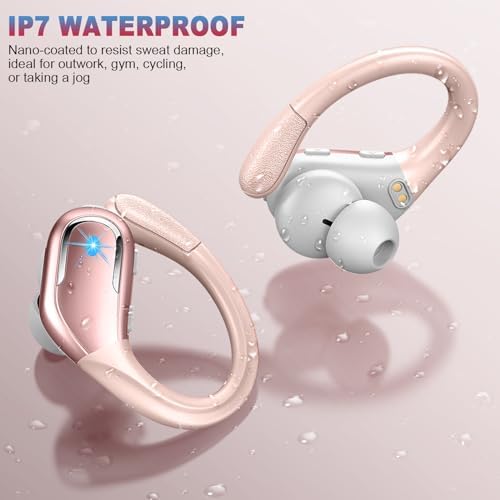 Revolutionary Bluetooth 5.4 Sport Earbuds with 75 Hours of Playtime – Immerse Yourself in Deep Bass and Crystal Clear Calls – Robust IP7 Waterproof Design for All-Weather Use – Secure Over-Ear Fit with User-Friendly Controls – Quick USB-C Charging for Seamless Connectivity – Ideal for Active Lifestyles and Enhanced Comfort