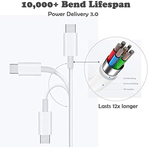 70 W Ga N USB-C Fast Charger with 6.6 FT Cable – Ultimate Compatibility for Mac Book Air & Pro (2018-2024) and i Phone 16/15 Series – High-Speed Charging for M1 to M4 Chipsets – Versatile Power Adapter for i Pad Pro and All USB-C Devices – Reliable Performance with 12-Month Warranty – Efficient Power Delivery for Optimal Device Charging