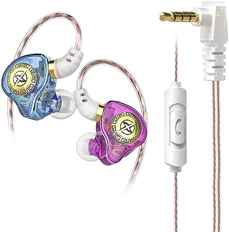 FEDAI X1 Premium Wired Earbuds with Microphone – High-Fidelity In-Ear Monitors for Gaming & Sports – Comfortable Earfins for Optimal Fit, Crystal Clear Sound, 3.5 mm Compatibility for PC and Mobile – Stylish Blue Design Perfect for Daily Use