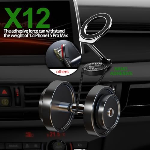 Elevate Your Commuting Experience with the Dual-Function Fits Mag-Safe Car Mount & Fragrance Diffuser – Adjustable Magnetic Holder for All Smartphones – Chic Space Grey Design for Optimal Navigation & Aromatic Bliss – Effortless Dashboard Installation with Secure Grip for Enhanced Convenience on Every Journey