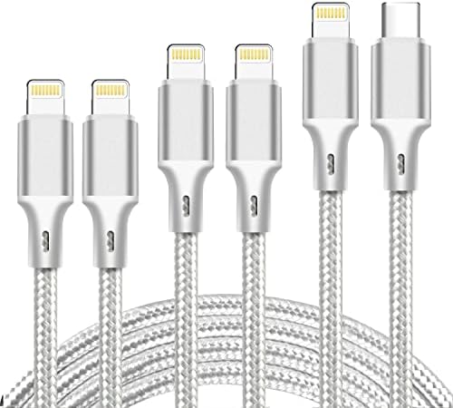 Premium 5-Pack i Phone Charger Set: MFi Certified Nylon Braided Fast Charging Cables (3 FT, 6 FT, 10 FT) for i Phone 14/13/12/11/X/Max/8/7/6/5/SE/i Pad – Unmatched Durability & Versatile Lengths for Every Lifestyle
