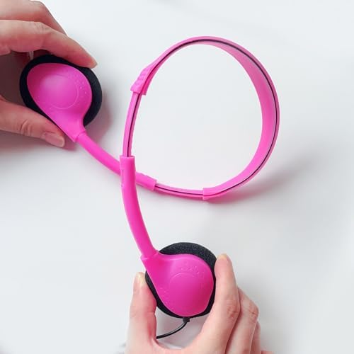 Classroom-Ready Adjustable Headphones for Kids – 20-Pack Bulk Set with 3.5 mm Jack in Fun Colors – Lightweight, Comfortable, and Durable Earphones for Enhanced Learning in Schools and Libraries