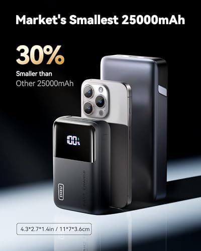 High-Capacity INIU Power Bank 25000 m Ah – 100 W Fast Charging Portable Charger for Laptops and Phones, Ideal Travel Companion for Students and Adventurers, Lightweight and Compact Design for Effortless Mobility, Perfect for Family Trips and Cruising