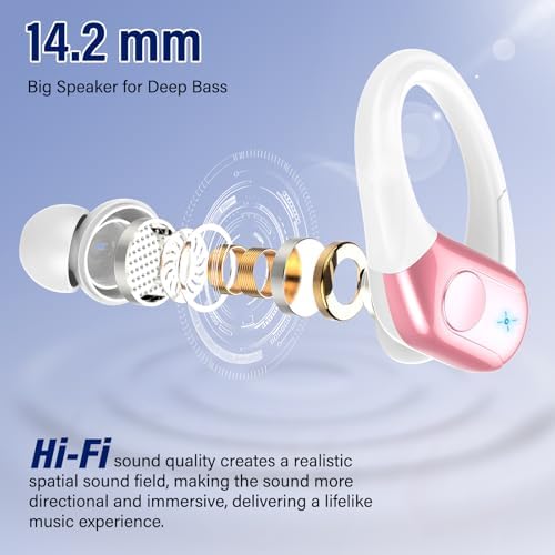 Advanced Bluetooth 5.4 Wireless Earbuds with Deep Bass – 75 Hours Playtime, IP7 Waterproof Sports Earphones Featuring Ergonomic Earhooks, LED Battery Display, and 4 ENC Microphones for Enhanced Sound Quality and Clear Calls – Perfect for Fitness Enthusiasts and Music Lovers in Sleek Black