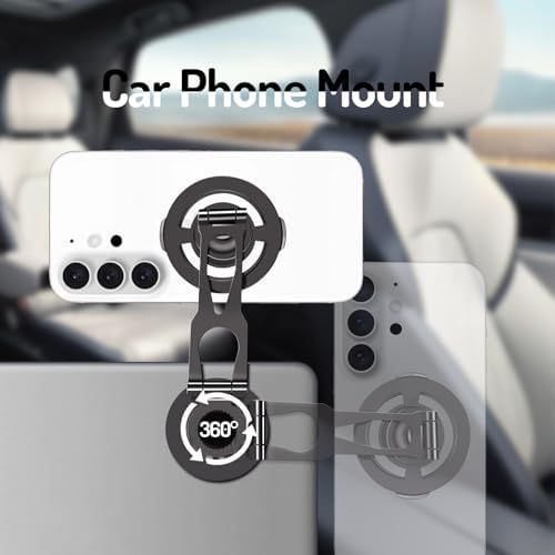 Mag-Safe 360° Rotating Car Phone Holder – Adjustable Magnetic Mount for i Phone 15/14/13/12 & All Smartphones – Durable Aluminum Alloy Design for Safe Navigation and Easy Access While Driving