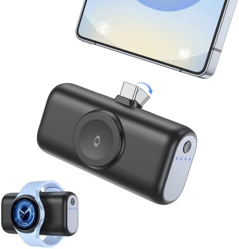 Ultra-Compact 5000 m Ah 2-in-1 Power Bank with 15 W USB-C Fast Charging – Sleek Foldable Charger for i Phone 16/15/Pro/Pro Max & Samsung Galaxy Series – Dual Device Charging with Enhanced Safety Features for Ultimate On-the-Go Convenience