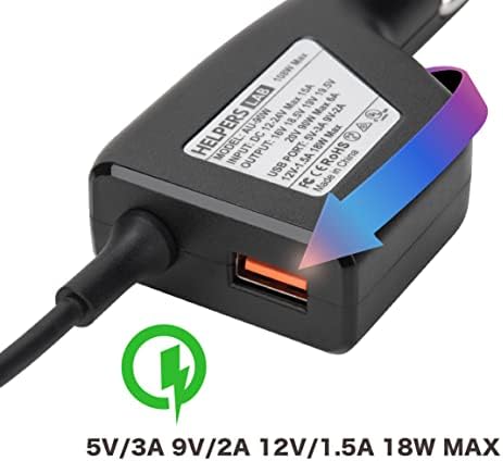 High-Speed 19.5 V Power Supply Car Charger for DELL Laptops – Universal Compatibility for Latitude, XPS, Inspiron & Precision Models with 18 W USB QC3.0 Fast Charging – Ideal for Cars, Trucks & RVs
