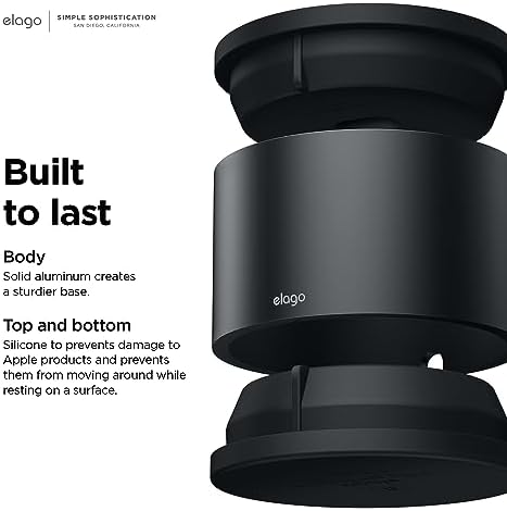 elago D Stand Premium Aluminum Charging Dock for Apple Devices – Sleek Charging Station for i Phone and Apple TV Remote – Lightweight and Portable Cable Management Solution for Home and Office – Enhanced Compatibility & Speed