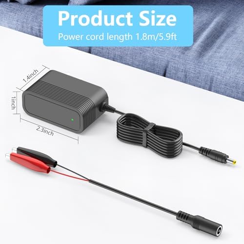 Rapid 14.6 V Lithium Iron Phosphate Battery Charger with Dual Alligator Clips – Fast-Acting AC Power Adapter for 12 V Li Fe PO4 Battery Packs – Enhanced Safety Features, Lightweight Design, and Universal Compatibility for Talentcell Solutions