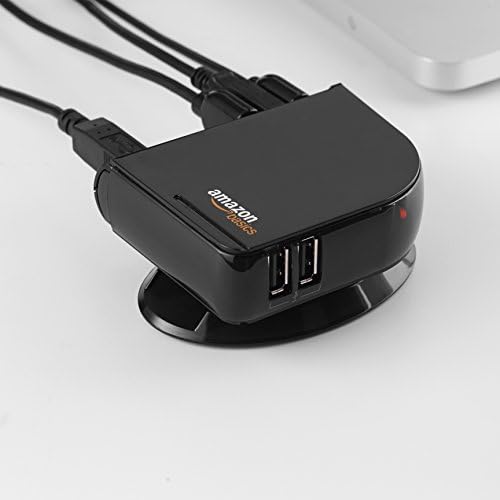 Maximize Your Connectivity with the Amazon Basics 7 Port USB 2.0 Hub Tower – Efficient Power Adapter Included for Seamless Device Management and Fast Data Transfer
